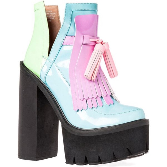 Jeffrey Campbell Shoes - Jeffrey Campbell O'Quinn Black Glow Multi Platform
